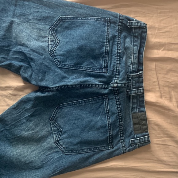 Square Zero Mens Denim Jeans Light Wash Motorcycle Style Slightly Worn Size 30 - Picture 6 of 6